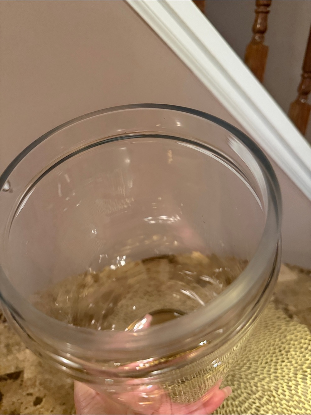 Decorative Glass Apothecary Jar with Gold-Finish Metal Top and Base - Picture 9 of 11